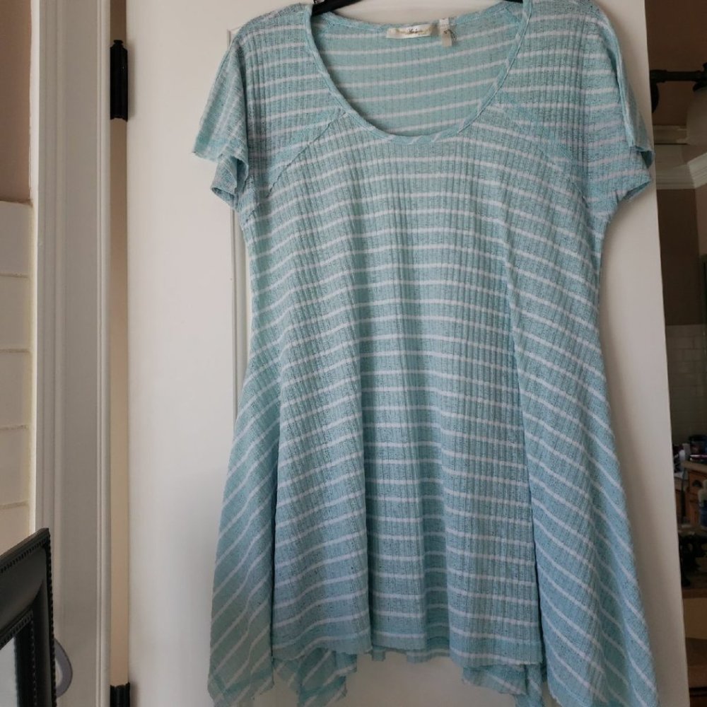 Sharkbite hem Discount Divas stripe top